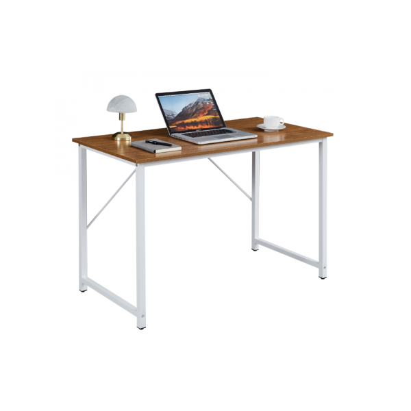 Computer Home Office Desk Modern Style Table White Brown 140X60X75Cm