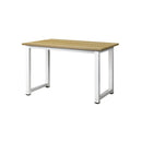 Computer Desk White Frame Wood Top 120cm
