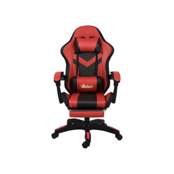Led Gaming Chair With Massage Pu Leather Adjustable 160Kg Capacity