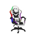 Led Gaming Chair With Massage Pu Leather Adjustable 160Kg Capacity