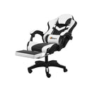 Led Gaming Chair With Massage Pu Leather Adjustable 160Kg Capacity