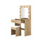 Dressing Table Stool Set Makeup Mirror 10 LED Bulbs Wooden