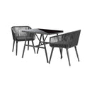 Outdoor Dining Set 3 PCS Table Chairs Set