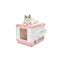 Xl Portable Cat Litter Box Tray Foldable With Handle And Scoop Pink