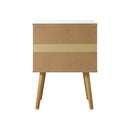 Bedside Tables with Leather Handle White