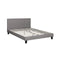 Bed Frame Queen Size Wooden Slats Grey Fabric