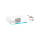 Coffee Table Led High Gloss Storage Drawer White