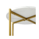 Round Coffee Table 2 Tier Marble Top Metal Gold Frame