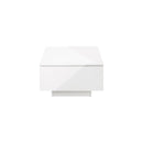 Coffee Table Led High Gloss Storage Drawer White