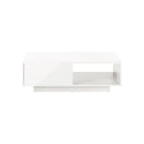Coffee Table Led High Gloss Storage Drawer White
