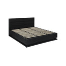 King Bed Frame Gas Lift Rgb Storage Space Black