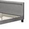 Bed Frame RGB LED Queen Size Wooden Grey Fabric