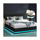King Bed Frame Gas Lift Rgb Storage Space Black