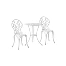 3 PCS Outdoor Furniture Set Chairs&Table White