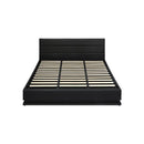 King Bed Frame Gas Lift Rgb Storage Space Black