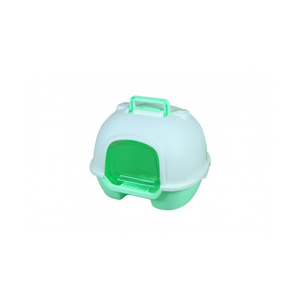 Portable Hooded Cat Kitten Litter Box Tray With Handle And Scoop Green