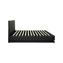 King Bed Frame Gas Lift Rgb Storage Space Black