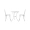 3 PCS Outdoor Furniture Set Chairs&Table White