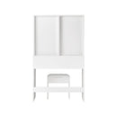 Dressing Table Stool Set Makeup Mirror 10 LED Bulbs White
