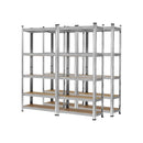 4x Warehouse Storage Rack 5-tier 1.5m Silver