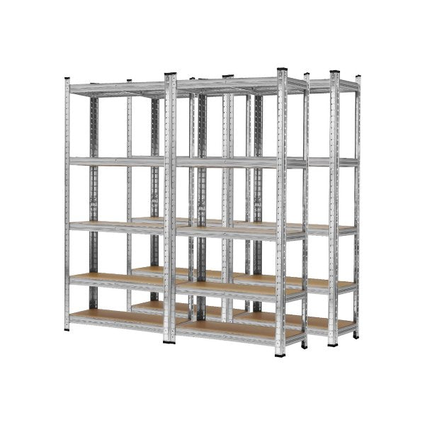 4x Warehouse Storage Rack 5-tier 1.5m Silver – Simply Wholesale