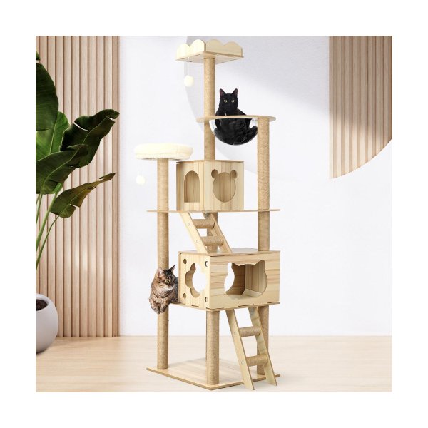 190cm Wooden Cat Tree with Ladder