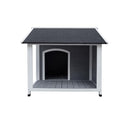 Dog Kennel House Wooden Awning Grey&White