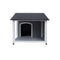 Dog Kennel House Wooden Awning Grey&White