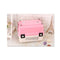 Small Portable Plastic Dog Cat Pet Carrier Travel Cage With Tray Pink