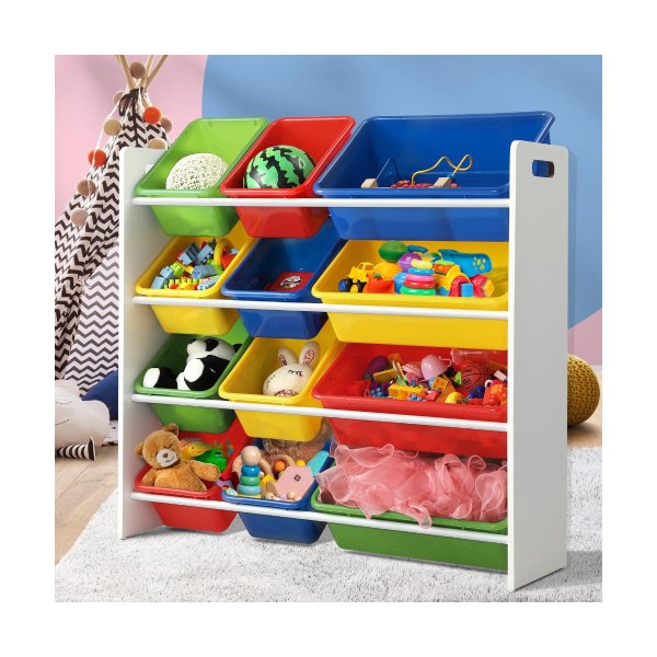 Kids Toy Organizer 12 Bins Display Shelf Storage Rack Drawer