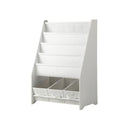 4-tier Kids Storage Rack with 3 Boxes White