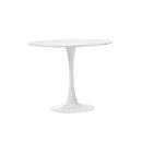 90Cm Dining Table Marble Tulip Shape White