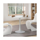 90Cm Dining Table Marble Tulip Shape White