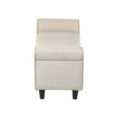Storage Ottoman Linen Fabric Large Beige