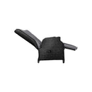 Sun Lounge Wicker Recliner 2 Pieces Black