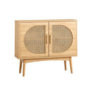 Rattan Sideboard Hallway Shelf Wood