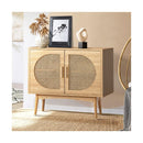 Rattan Sideboard Hallway Shelf Wood