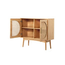 Rattan Sideboard Hallway Shelf Wood