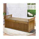 Outdoor Wooden Storage Bench Waterproof Top