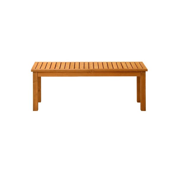 120cm Garden Bench Wooden Slatted Seat 2 Seater