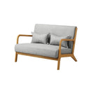Armchair 2 Seater Sofa Fabric Grey Pillows