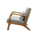 Armchair 2 Seater Sofa Fabric Grey Pillows