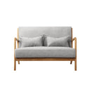 Armchair 2 Seater Sofa Fabric Grey Pillows