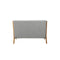 Bed Frame Single Size Wooden Slats Grey Fabric