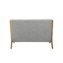 Armchair 2 Seater Sofa Fabric Grey Pillows