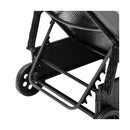 2x Wheeled Sun Lounger & Table Outdoor Set Black