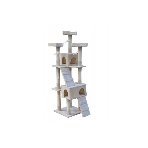 170Cm Cat Scratching Tree Post House Tower With Ladder Furniture Beige