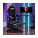 Led Gaming Chair With Massage And Recline Executive Pu Leather Black