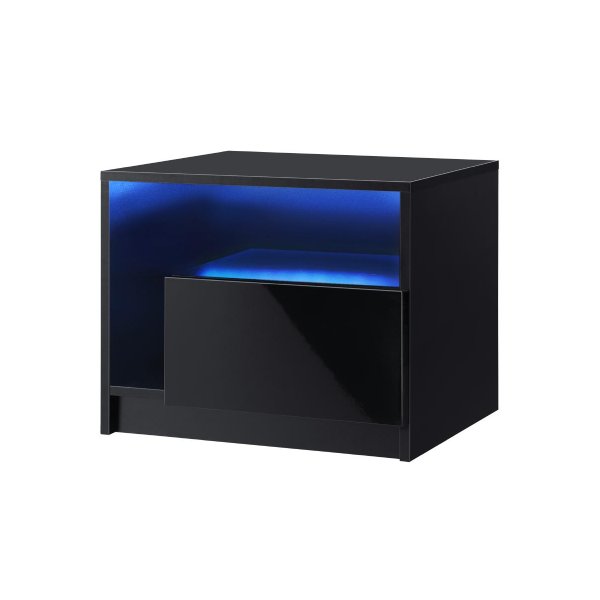 Bedside Tables RGB LED High Gloss Black