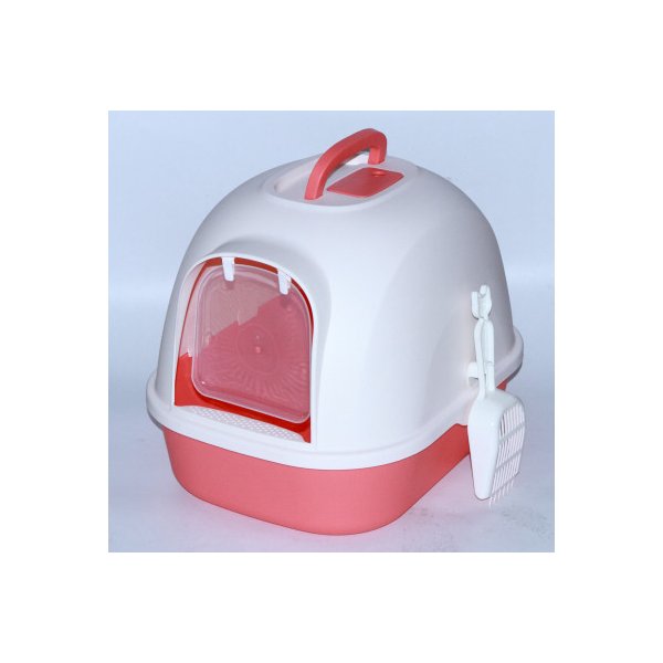 Portable Hooded Cat Litter Box Tray House With Handle And Scoop